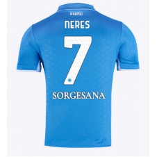 SSC Napoli David Neres #7 Hjemmedrakt 2024-25 Kortermet